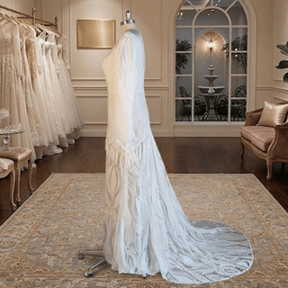 Boho Fringe Lace Wedding Dress - Diva Melody