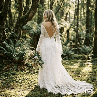 Boho Lace Batwing Gown - Diva Melody