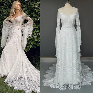 Boho Lace Batwing Gown - Diva Melody