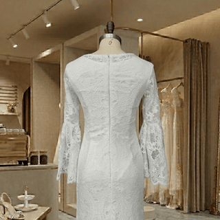 Boho Lace Bell Sleeve Wedding Dress - Diva Melody