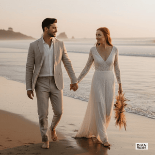 Boho Lace Inspired Wedding Dress - Diva Melody