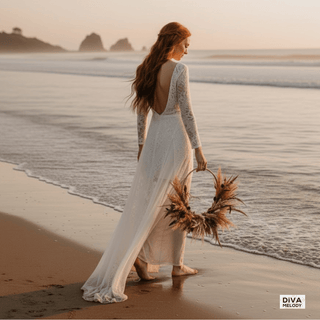 Boho Lace Inspired Wedding Dress - Diva Melody