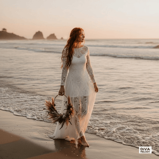 Boho Lace Inspired Wedding Dress - Diva Melody