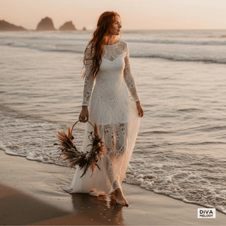 Boho Lace Inspired Wedding Dress - Diva Melody