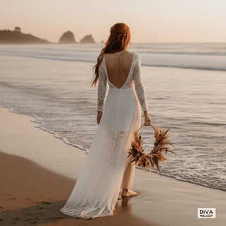 Boho Lace Inspired Wedding Dress - Diva Melody