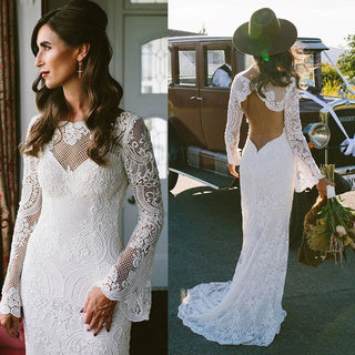 Boho Lace Mermaid Wedding Dress - Diva Melody