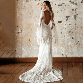 Boho Lace Mermaid Wedding Dress - Diva Melody