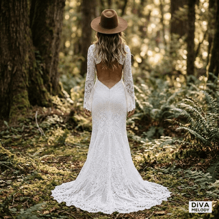 Boho Lace Mermaid Wedding Dress - Diva Melody