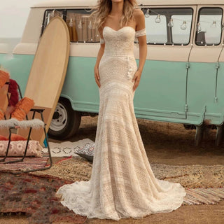 Boho Lace Mermaid Wedding Dress - Diva Melody