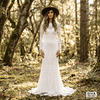 Boho Lace Mermaid Wedding Dress - Diva Melody