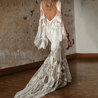 Boho Lace Mermaid Wedding Dress - Diva Melody