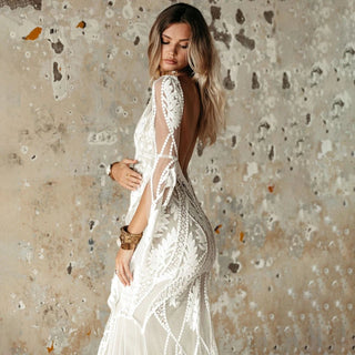 Boho Lace Mermaid Wedding Dress - Diva Melody