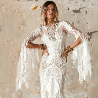 Boho Lace Mermaid Wedding Dress - Diva Melody