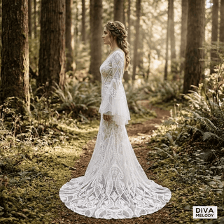 Boho Lace Mermaid Wedding Gown - Diva Melody