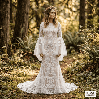 Boho Lace Mermaid Wedding Gown - Diva Melody