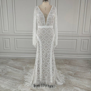 Boho Lace Sheath Gown - Diva Melody