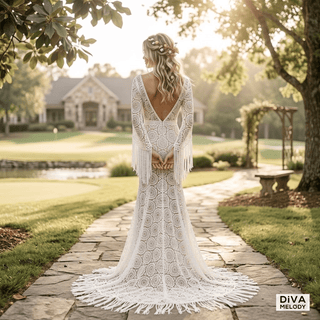 Boho Lace Sheath Gown - Diva Melody