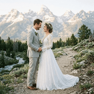 Boho Long Sleeve Bridal Gown - Diva Melody