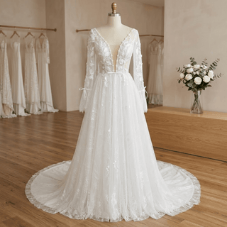Boho Long Sleeve Bridal Gown - Diva Melody