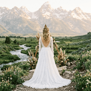 Boho Long Sleeve Bridal Gown - Diva Melody