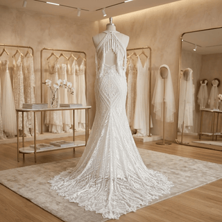 Boho Mermaid Wedding Dress with Tassel Lace - Diva Melody