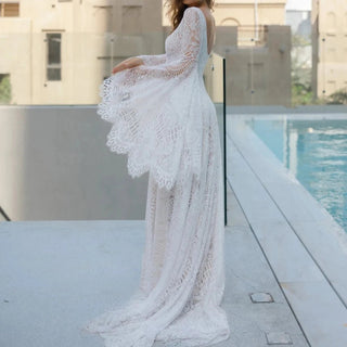 Boho Poet Bell Sleeve Wedding Dress - Diva Melody