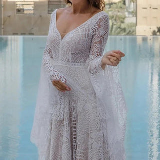 Boho Poet Bell Sleeve Wedding Dress - Diva Melody