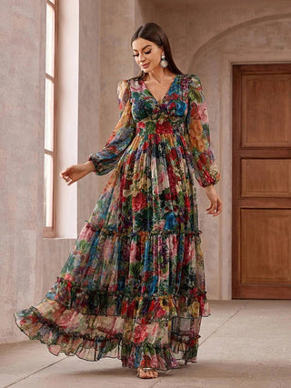 Boho Print Maxi Dress - Diva Melody