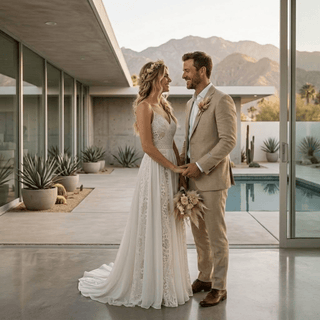 Boho Spaghetti Strap Bridal Dress - Diva Melody