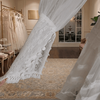Boho Tiered Long Sleeve Tulle Wedding Dress - Diva Melody