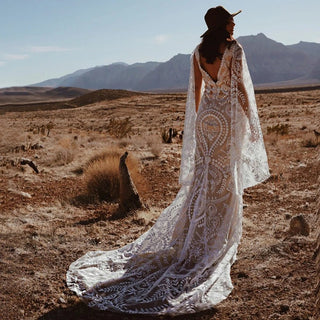 Boho V - Neck Mermaid Wedding Dress - Diva Melody