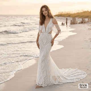 Boho V - Neck Tassel Gown - Diva Melody