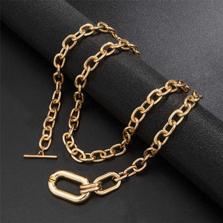 Bold Big Choker Hiphop Chunky Chain Buckle Necklace Jewelry Gift - Diva Melody