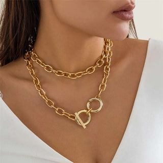 Bold Big Choker Hiphop Chunky Chain Buckle Necklace Jewelry Gift - Diva Melody