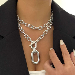 Bold Big Choker Hiphop Chunky Chain Buckle Necklace Jewelry Gift - Diva Melody