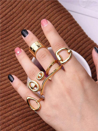 Bold Irregular HGold Plated Adjustable Rings Baroque Jewelry - Diva Melody