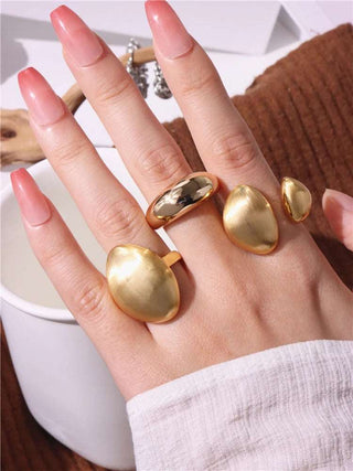 Bold Irregular HGold Plated Adjustable Rings Baroque Jewelry - Diva Melody