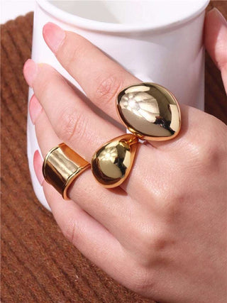 Bold Irregular HGold Plated Adjustable Rings Baroque Jewelry - Diva Melody