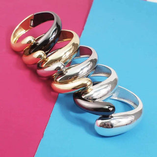 Bold Simple Alloy Cuff Opening Rough Bangles - Diva Melody