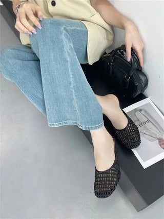 Breathable Mesh Thin Heel Mules - Diva Melody