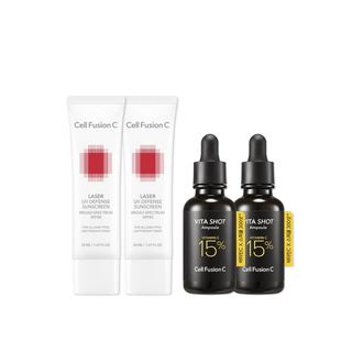 [Bundle] CellFusionC Sunscreen & Ampoule Double Set (2+2) ― 50% OFF - Diva Melody