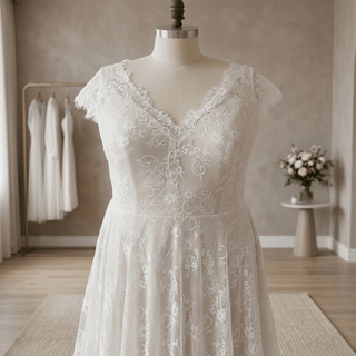 Cap Sleeves Backless Bridal Gown with Ribbon - Diva Melody