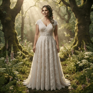 Cap Sleeves Backless Bridal Gown with Ribbon - Diva Melody