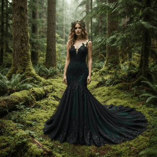 Cape Lace Mermaid Wedding Dress - Diva Melody