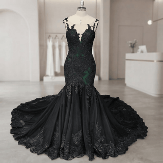 Cape Lace Mermaid Wedding Dress - Diva Melody