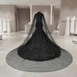 Cape Lace Mermaid Wedding Dress - Diva Melody