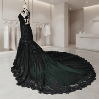 Cape Lace Mermaid Wedding Dress - Diva Melody