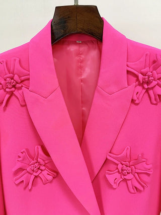 Casual Double - Breasted Appliqué Blazer - Diva Melody