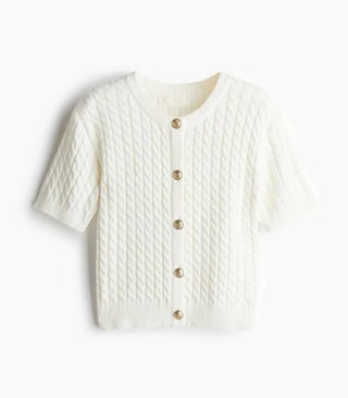 Casual Knit Short Sleeve Top - Diva Melody