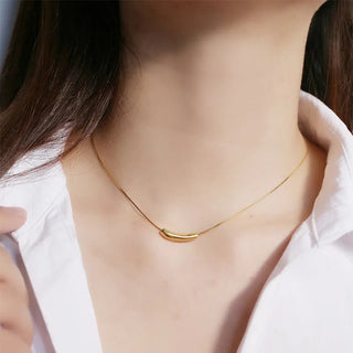 Casual Minimalism Curve Charms Snake Chain Necklaces - Diva Melody